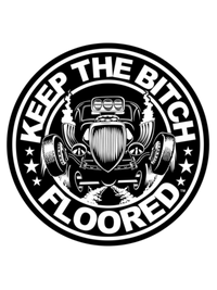 Muncle Mikes Hot Rod and Rat Rod Shirt Mayhem! - Keep it Floored artwork close-up
