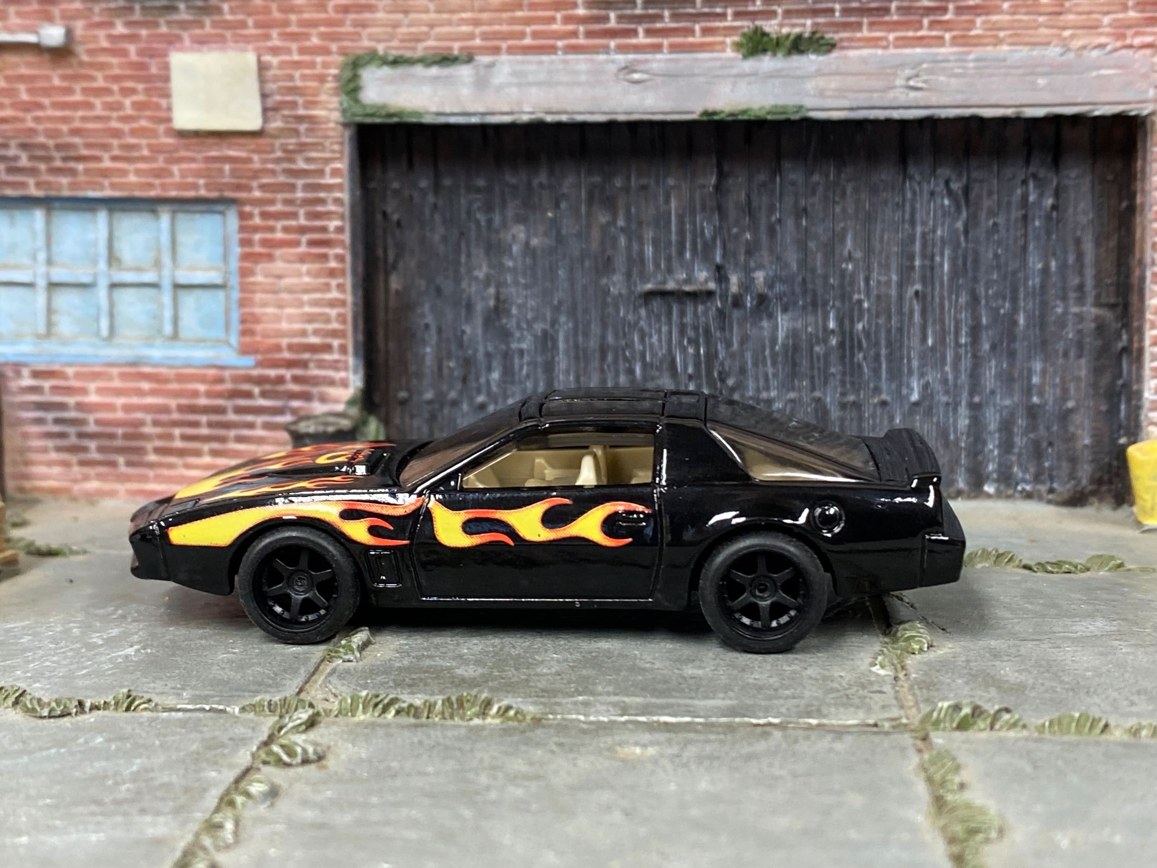 Custom Hot Wheels - Pontiac Firebird K.I.T.T. - Black with Flames