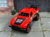 Custom Hot Wheels - Toyota Tacoma Off Road Baja Truck - Red and Black Holley - Red Mag Wheels - Goodyear Off Road Rubber Tires