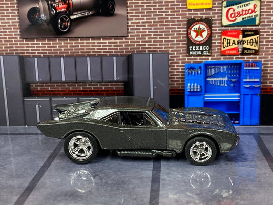 Custom Hot Wheels - Batman Batmobile Gotham Version - Gray - Chrome AMR Wheels - Rubber Tires