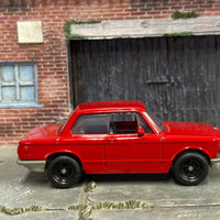 Custom Matchbox - 1969 BMW 2002 - Red - Black 4 Spoke Wheels - Rubber Tires