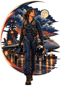 Vintage Aviation Pin-Up T-Shirt – Edition 20 artwork close-up