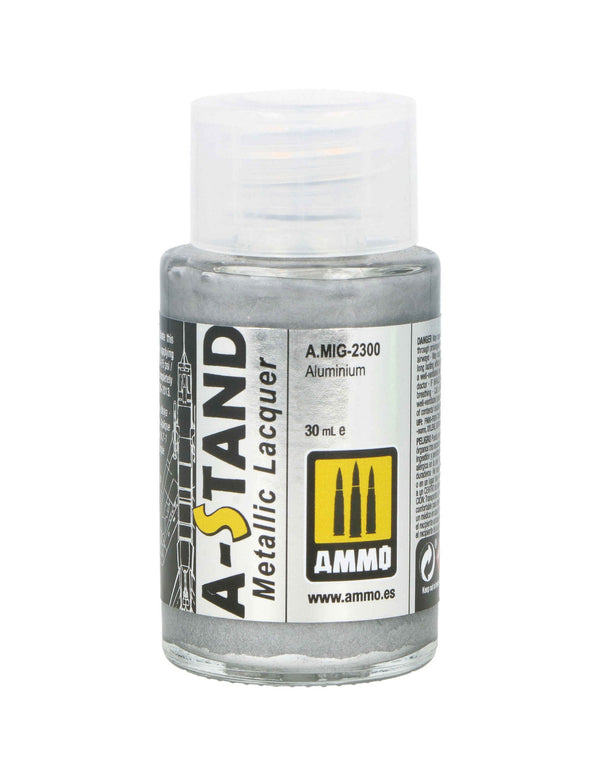 AMMO by Mig A-STAND Aluminium Metallic Lacquer, 30mL — exact product image