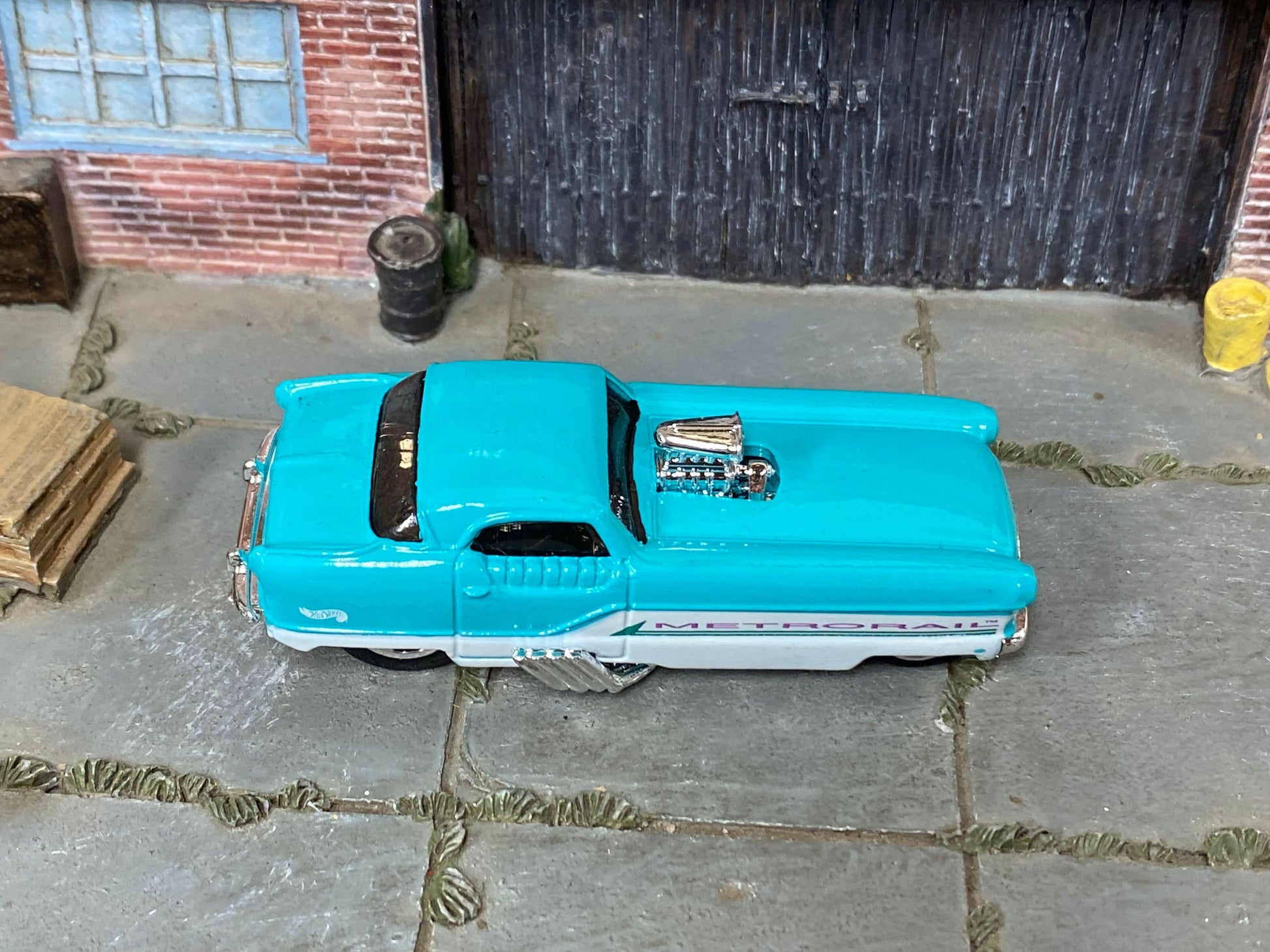 Loose Hot Wheels - Nash Metrorail Drag Car - Blue and White