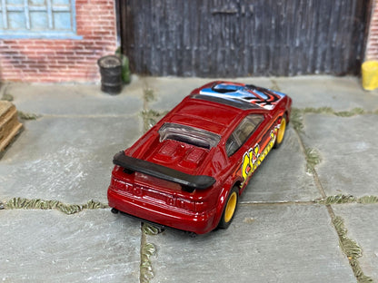 Custom Hot Wheels - Lotus Esprite - Dark Red and Yellow "Shinobi" - Yellow Mag Wheels - Rubber Tires