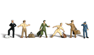 Woodland Scenics A1892 Uniformed Travelers HO scale figure set