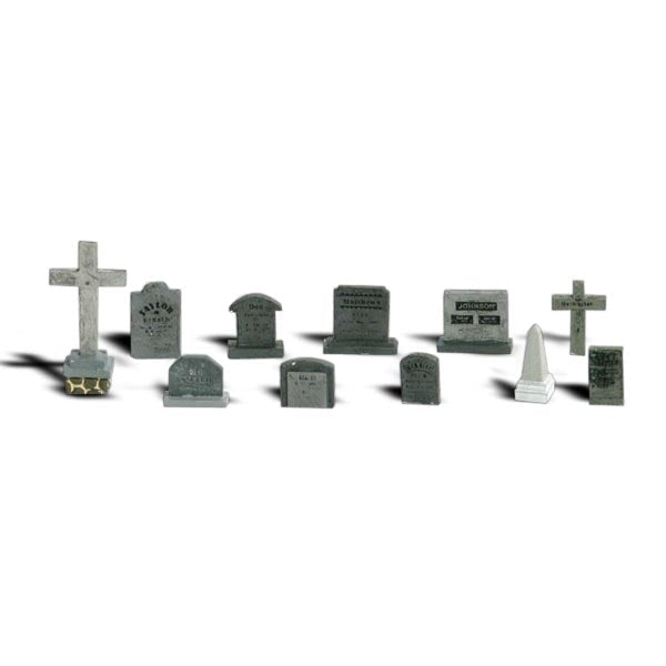 Woodland Scenics A2164 actual N scale Tombstones painted miniature details