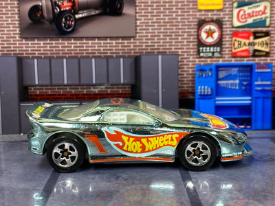 Loose Hot Wheels - 1992 Chevy Camaro Race Car (1995) - Chrome Hot Wheels