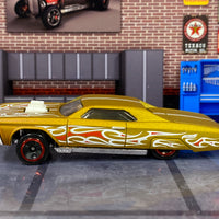 Loose Hot Wheels - Layin' Low Lowrider - Gold with Flames