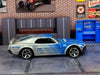 Loose Hot Wheels - 1969 Ford Mustang Boss 302 - Blue and Silver Falken Tires