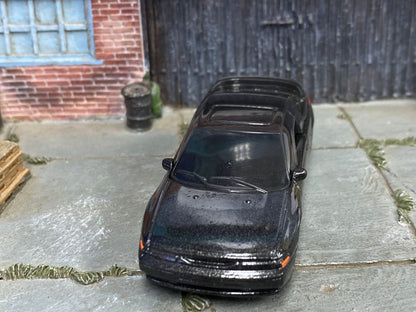 Custom Matchbox - Subaru SVX - Black - Black and Gold Race Wheels - Rubber Tires