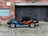 Custom Hot Wheels - Chevy Corvette Stingray - Black Stars and Stripes American Flag - Chrome Mag Wheels - Rubber Tires