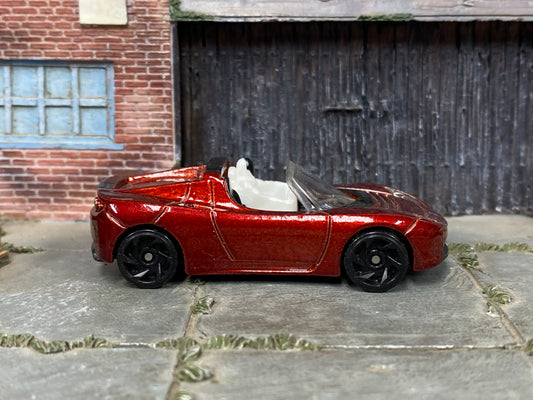 Loose Hot Wheels - 2008 Tesla Roadster - Dark Red