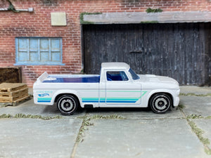 Loose Hot Wheels - 1963 Studebaker Champ Truck - White and Blue