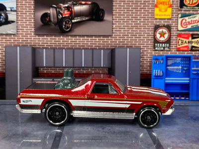 Loose Hot Wheels - 1968 Chevy El Camino - Dark Red Gold and White