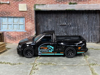 Custom F150 SVT Lightning black truck, opposite side view