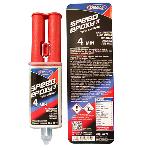 Deluxe Materials Speed Epoxy II Syringe 28g 4 minute (AD73) product view 1