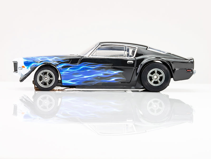 AFX 1973 Camaro Wildfire Black/Blue HO Slot Car — official product view 3