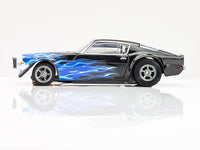 AFX 1973 Camaro Wildfire Black/Blue HO Slot Car — official product view 3
