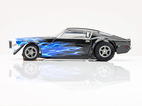 AFX 1973 Camaro Wildfire Black/Blue HO Slot Car — official product view 3