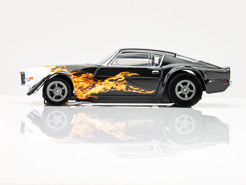 AFX 1970 Camaro Wildfire Black/Yellow/Orange HO Slot Car — official product view 3