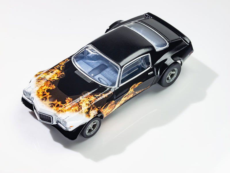 AFX 1970 Camaro Wildfire Black/Yellow/Orange HO Slot Car — official product view 1
