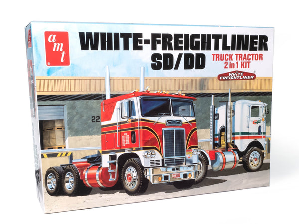 AMT White Freightliner 2-in-1 Cabover 1:25 Scale Model Kit box front
