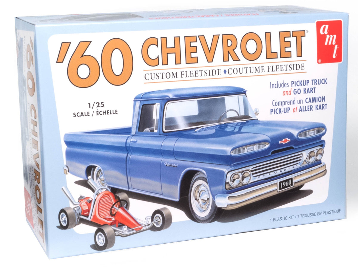 AMT 1960 Chevy Custom Fleetside Pickup with Go Kart 1:25 kit box front