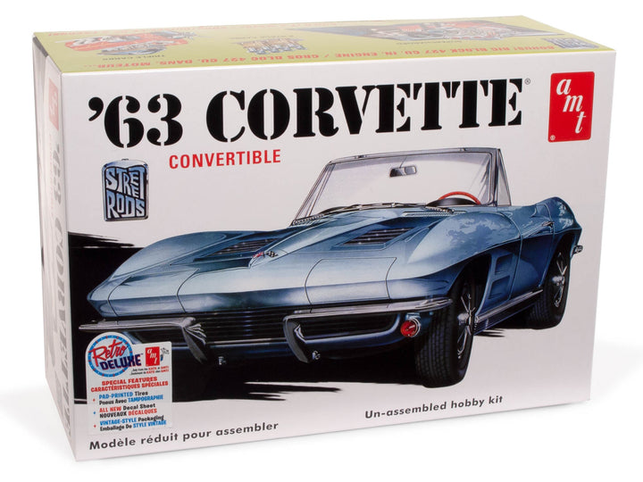 AMT 1963 Chevy Corvette Convertible 1:25 Scale Model Kit product view 1