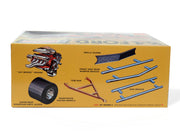 AMT 1383 box side showing the 427 Wedge engine, racing slicks and body braces