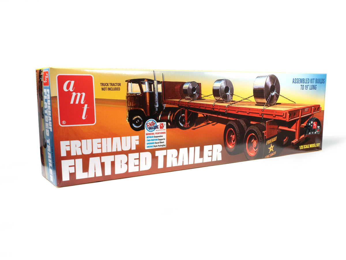 AMT Fruehauf Flatbed Trailer 1:25 Scale Model Kit - official exact-product image 1