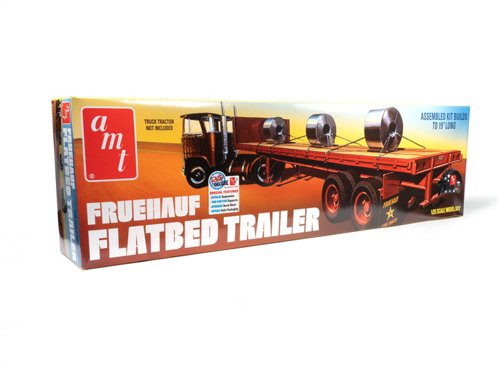 AMT Fruehauf Flatbed Trailer 1:25 Scale Model Kit - official exact-product image 1