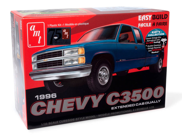 AMT 1996 Chevrolet C-3500 Dually Pickup Easy Build 1:25 Scale Model Kit product view 1
