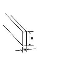 Plastruct 5/8" x 1/8" Clear Acrylic Rectangular Rod 17-1/2" Length (3 per pack) — exact product reference