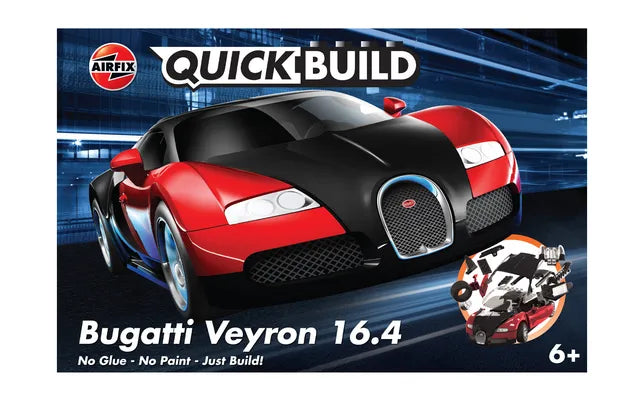 Airfix QUICKBUILD Bugatti Veyron black and red model