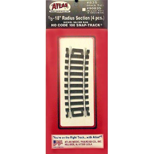 Atlas HO Code 100 1/3 18" Radius Curved Track – 4-Pack — exact product view