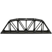 Atlas 888 black HO Code 100 18-inch through-truss bridge, assembled side view.