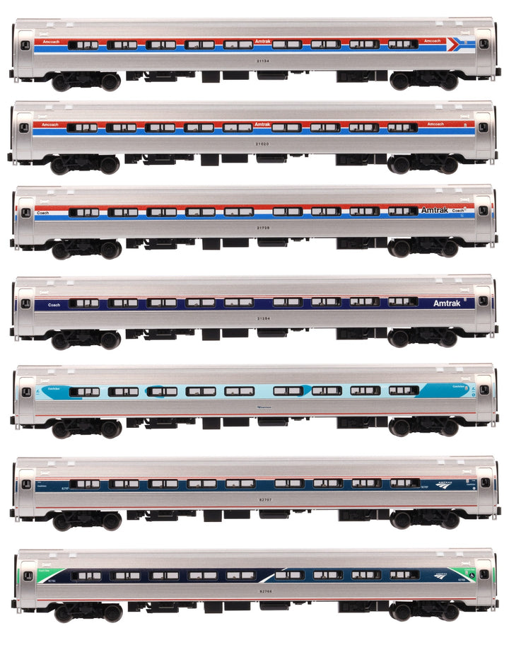 Amtrak Amfleet I Coach 7 Car Set All Phases (Limited Edition) (106-105) exact product view 1