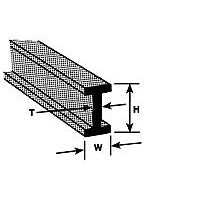 Plastruct Dark Gray ABS I-Beam - 1/8" (3.2mm) x 1/16' (1.6mm) - .025 (0.6mm) thick -15" (375mm) Length (7 per pack) — exact product reference