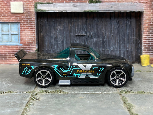 Loose Hot Wheels - Draftnator Race Truck - Transparent Black and Blue