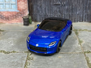 Custom Hot Wheels - 2023 Nissan Z - Blue - Black Mag Wheels - Rubber Tires