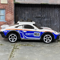 Loose Hot Wheels - Porsche 911 Rallye - White and Blue Racing