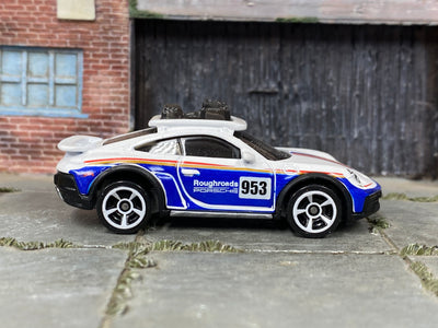 Loose Hot Wheels - Porsche 911 Rallye - White and Blue Racing