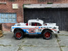 Custom Hot Wheels - Big Air Bel Air Chevy Bel Air - Whie and Blue - Red Mag Wheels - Off Road Rubber Tires