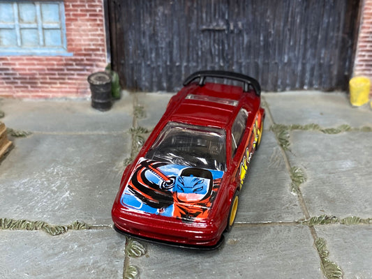 Custom Hot Wheels - Lotus Esprite - Dark Red and Yellow "Shinobi" - Yellow Mag Wheels - Rubber Tires