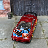 Custom Hot Wheels - Lotus Esprite - Dark Red and Yellow "Shinobi" - Yellow Mag Wheels - Rubber Tires
