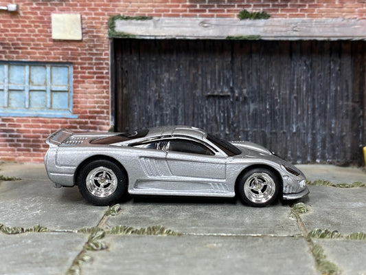 Custom Hot Wheels - Saleen S7 - Silver - Chrome Mag Wheels - Rubber Tires