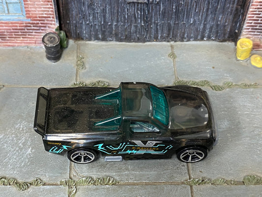 Loose Hot Wheels - Draftnator Race Truck - Transparent Black and Blue