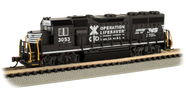 Bachmann N Scale EMD GP40 Norfolk Southern Operation Lifesaver 3053 view 1