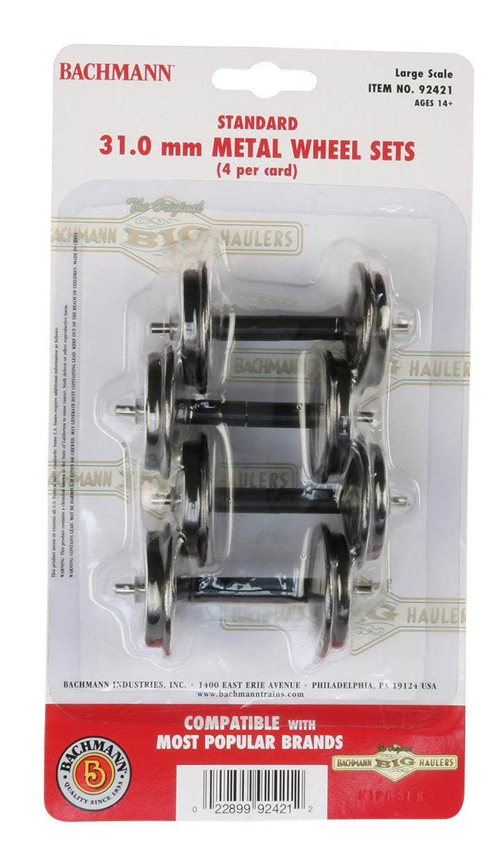 Bachmann G Gauge Standard 31.0 mm Metal Wheel Sets 4 Pack - product view 1